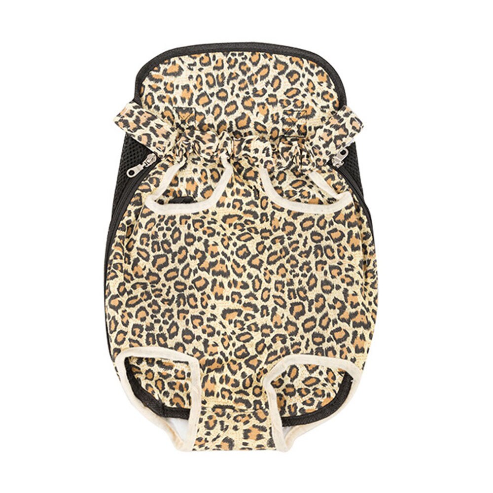 Leopard print legs-out pet carrier backpack for small pets