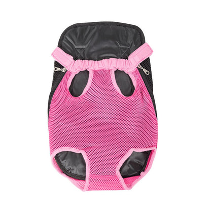 Rose pink legs-out pet carrier backpack for small dogs and cats