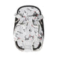 White printed pet carrier backpack with colourful character pattern