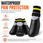 Waterproof dog socks with rubber-dipped feet, textured soles and four-piece set details