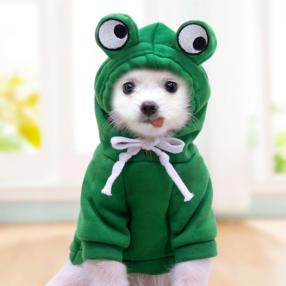 Cute Winter Outfits | Soft Fleece Hoodies with Plush Hoods | Warm Clothes for Dogs and Cats