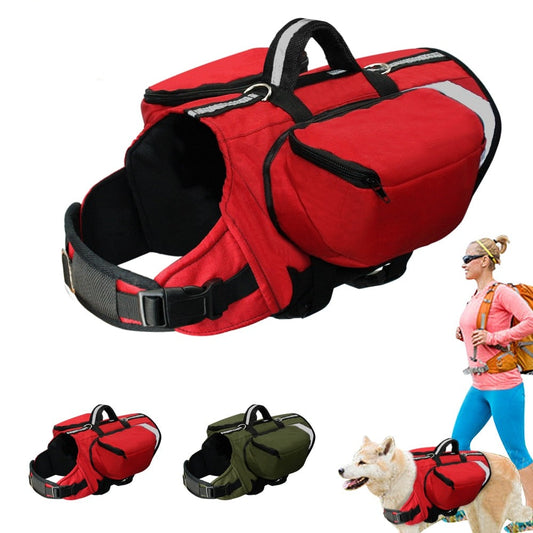 Outdoor Backpack Harness | Travel Vest for Medium & Large Dogs | Camping & Hiking Saddle Bag Carrier