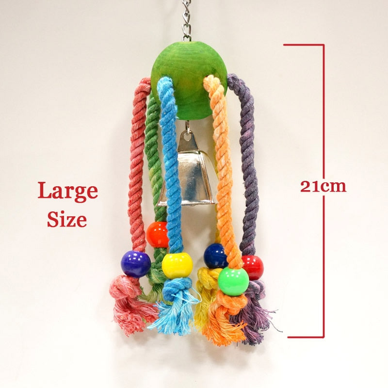 Arachnid Parrot Toy | Multi-Size Wooden Chew and Bite Plaything for Birds