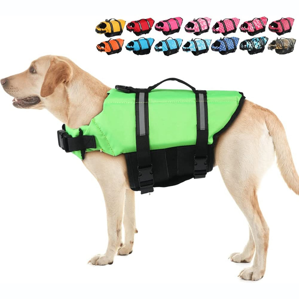 Reflective Dog Life Jacket | High Flotation, Adjustable, and Ripstop Pet Life Preserver for Swimming Safety