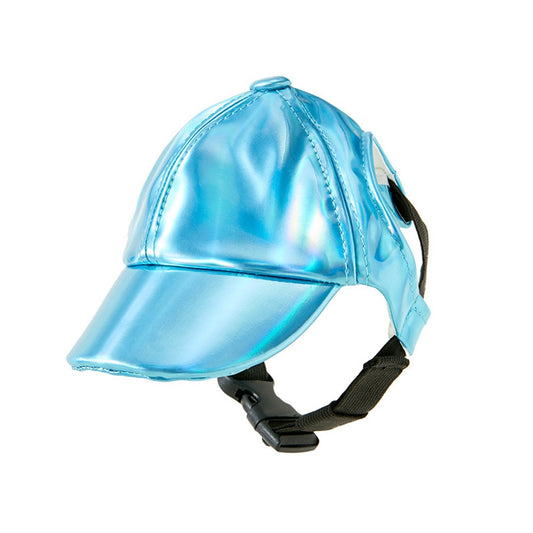 Glossy Baseball Cap | Adjustable Hat with Ear Holes | Waterproof Outdoor Pet Outfit