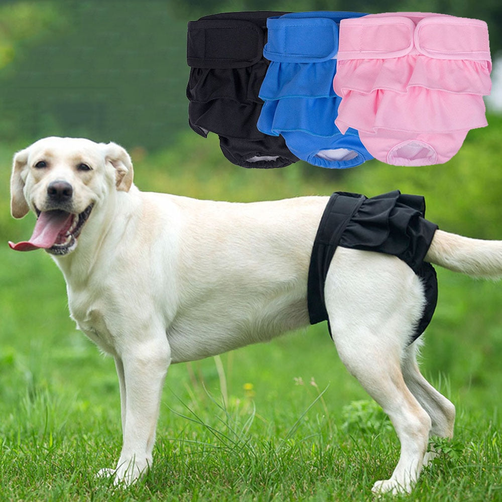Dog Physiological Pants | Washable Female Dog Sanitary Shorts | Cute Ruffles | Large Dogs Diaper