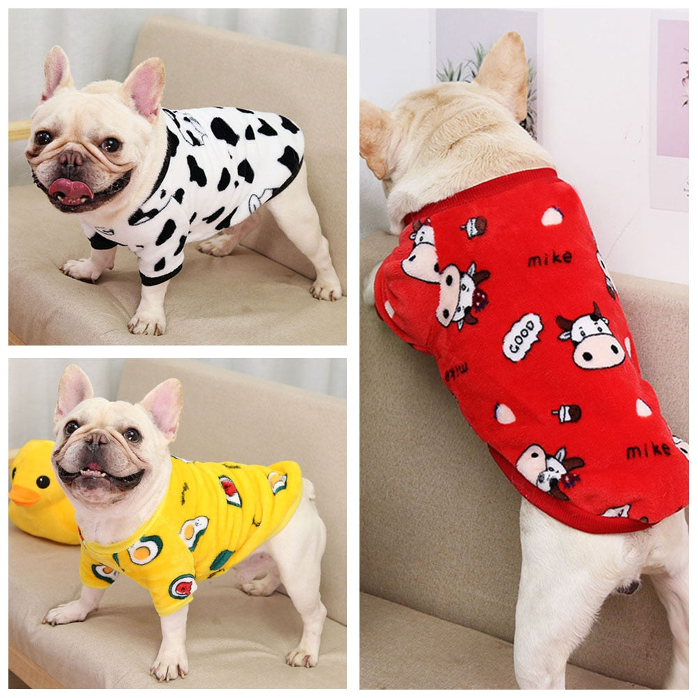 Soft Fleece Winter Pet Clothing | Cute Printed Hoodies for Small Dogs & Cats