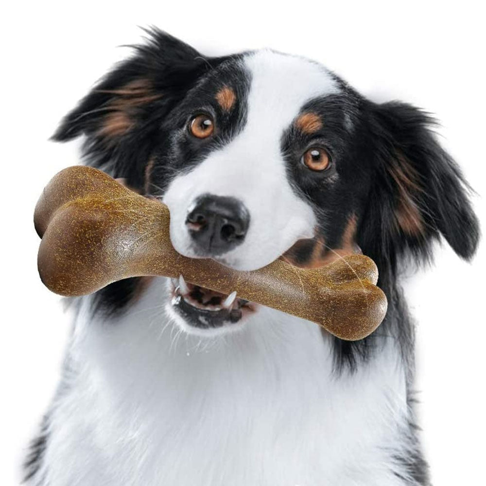 Durable Dog Chew Toy Bone | Beef Flavour Eco-Friendly Chew Toy for Aggressive Chewers and Puppies